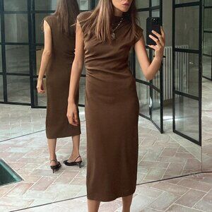 ZARA DRAPED MIDI DRESS